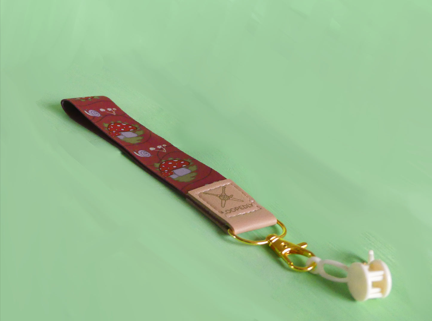 Mushroom Pattern Wristlet Keychain | Compatible with the Loop Lock