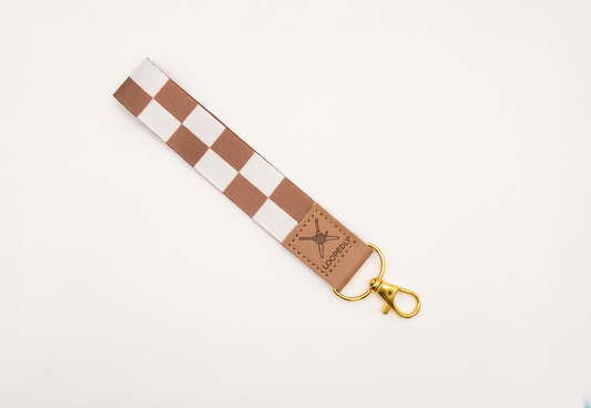 Checkered Pattern Wristlet Keychain | Compatible with the Loop Lock