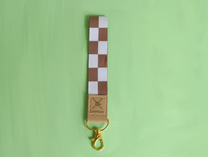 Checkered Pattern Wristlet Keychain | Compatible with the Loop Lock