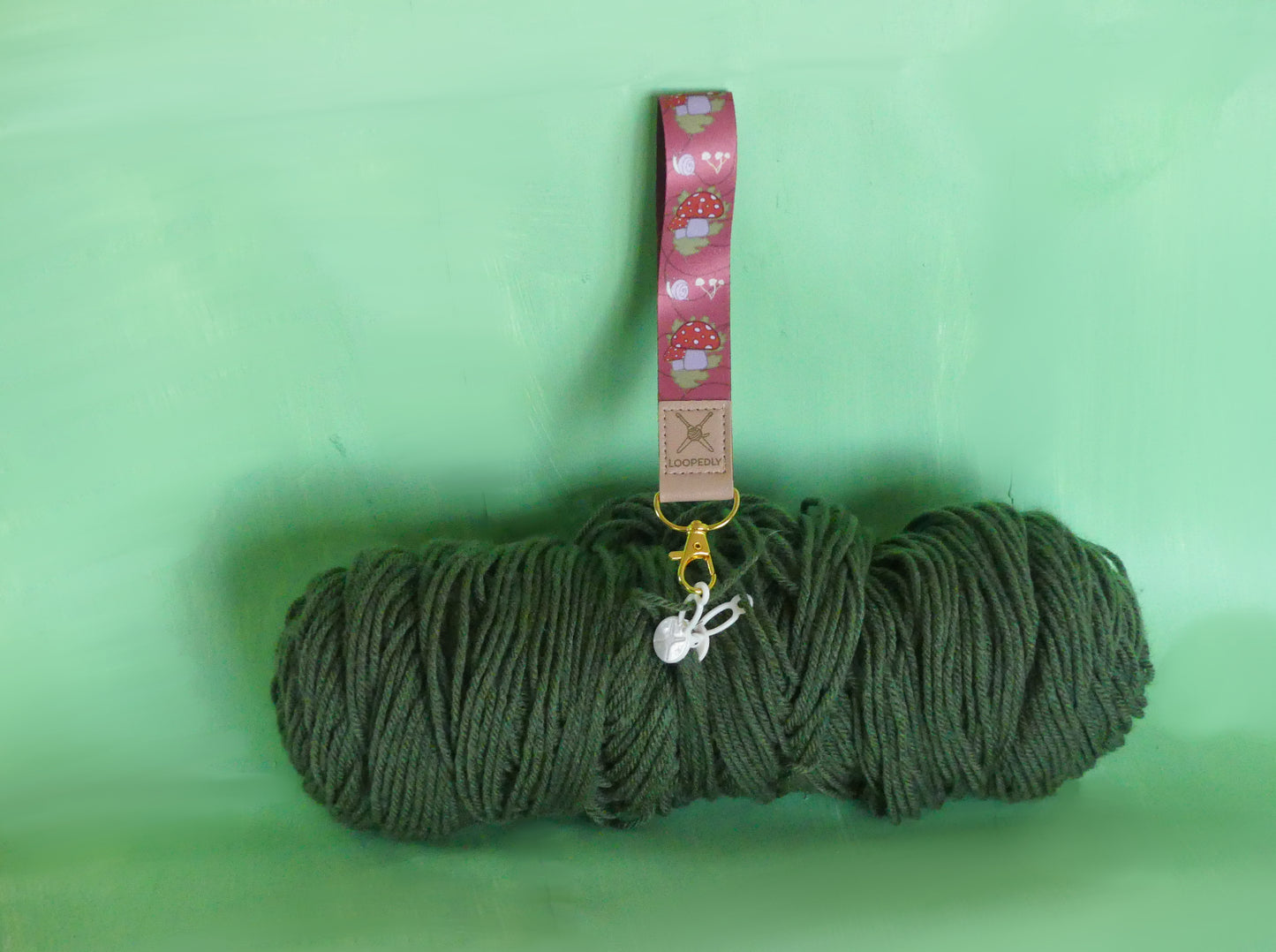 Mushroom Pattern Wristlet Keychain | Compatible with the Loop Lock
