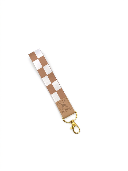 Checkered Pattern Wristlet Keychain | Compatible with the Loop Lock