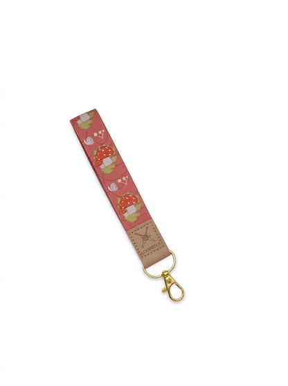 Mushroom Pattern Wristlet Keychain | Compatible with the Loop Lock