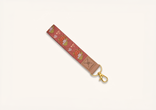 Mushroom Pattern Wristlet Keychain | Compatible with the Loop Lock