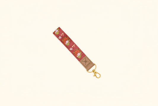 Mushroom Pattern Wristlet Keychain | Compatible with the Loop Lock