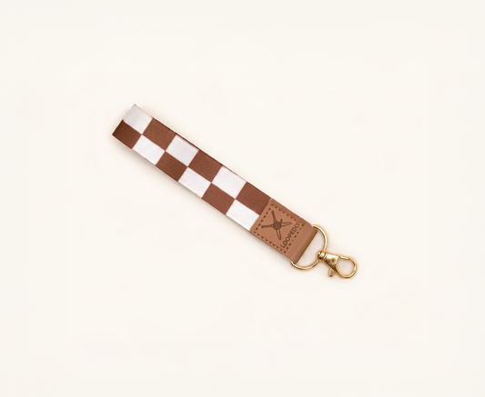 Checkered Pattern Wristlet Keychain | Compatible with the Loop Lock